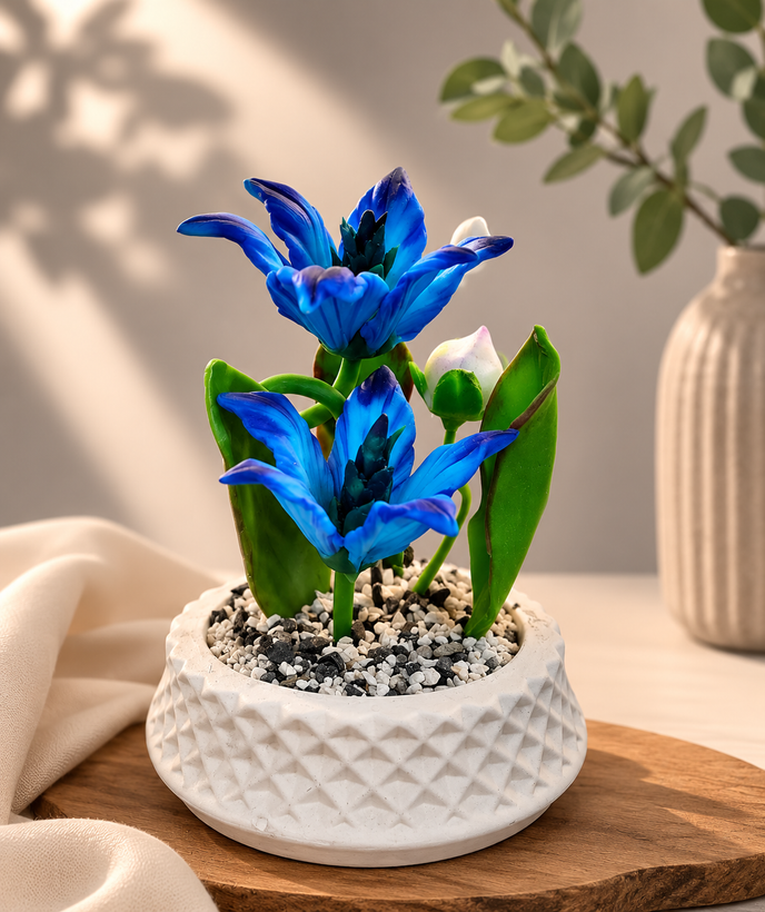 گلدون گل آبی💙